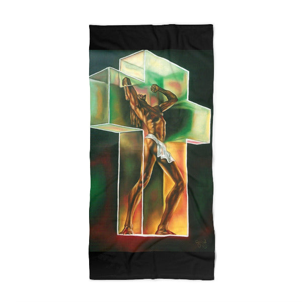 "Breaking Through" Beach Towel | Art of Black Struggle & Resilience
