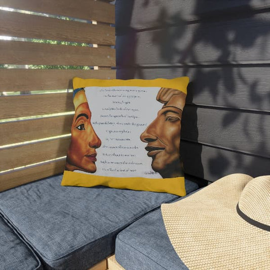 Kemetic Love & Legacy Double-Sided Pillow | Royal Partnership & Poetic Devotion