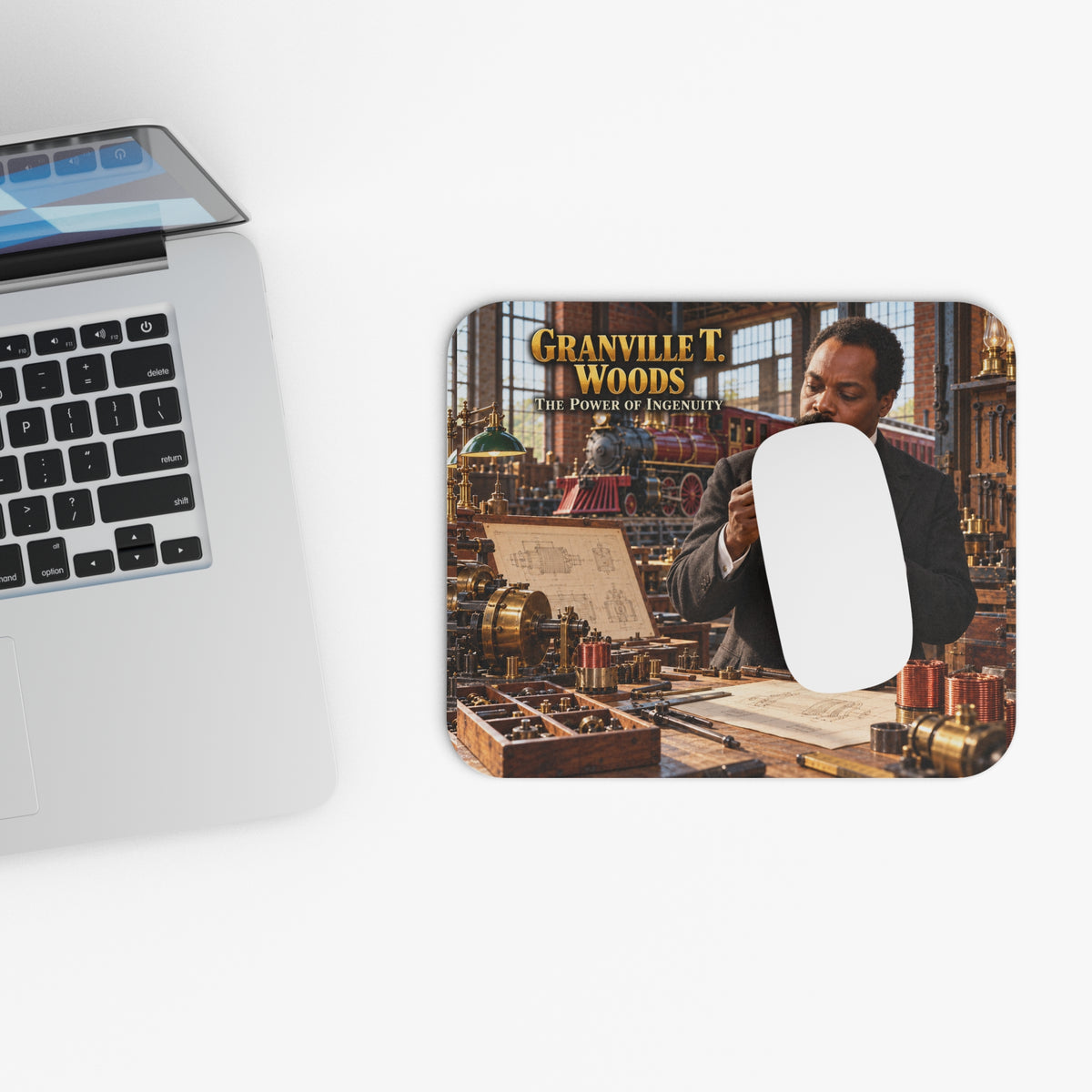 Granville T. Woods Mouse Pad | The Power of Ingenuity | Black Inventor Gift
