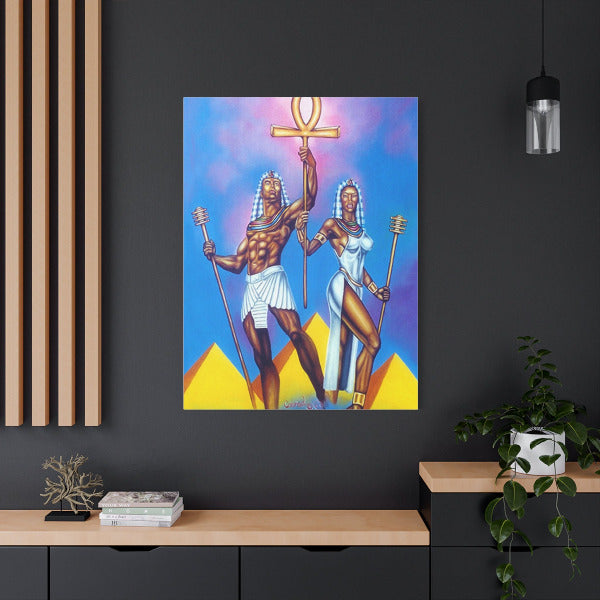 The Pharaoh & Queen Print On Canvass