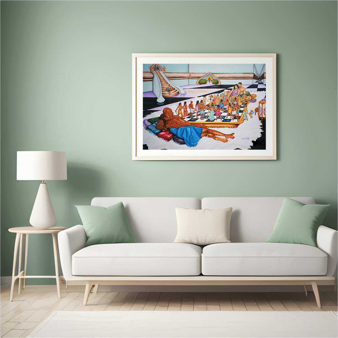 The Hue Man Chess Game — Fine Art Print (24″×18″, Horizontal)