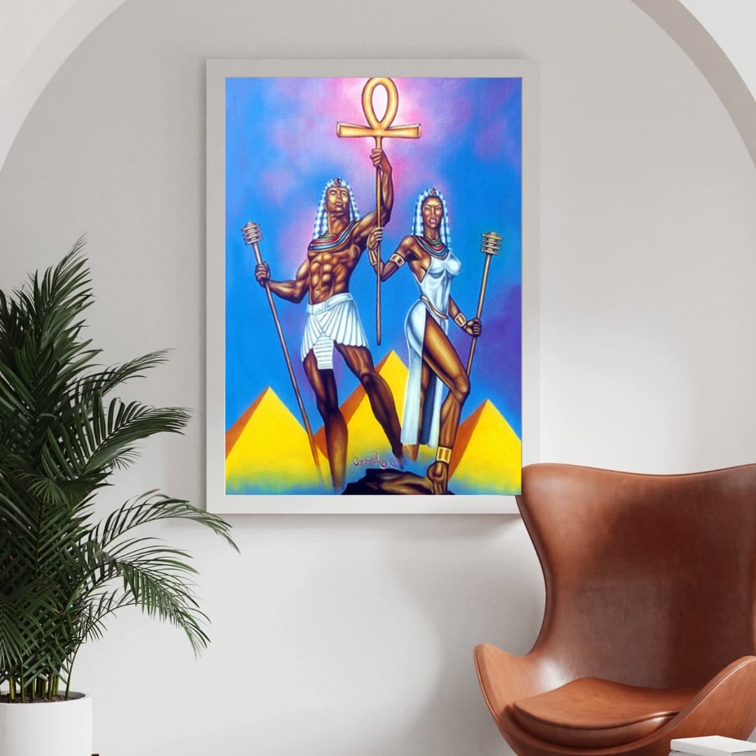 Ma’at in Balance — Royal Pair with Ankh & Djed Print