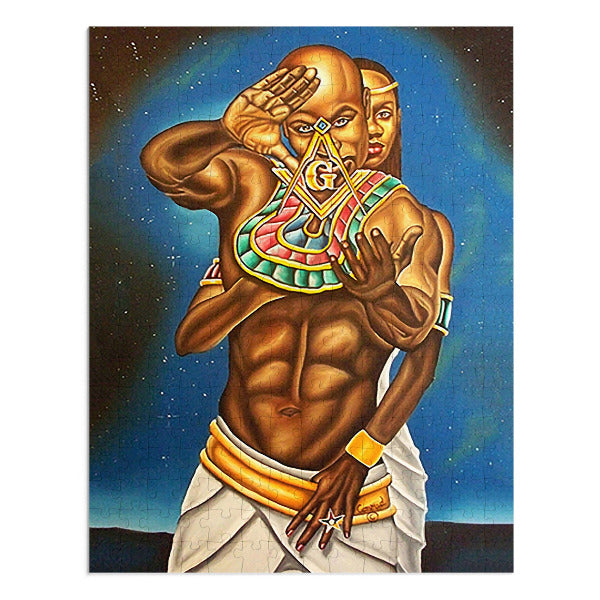 "Mason & Eastern Star Couple: Symbolic Unity Art Jigsaw