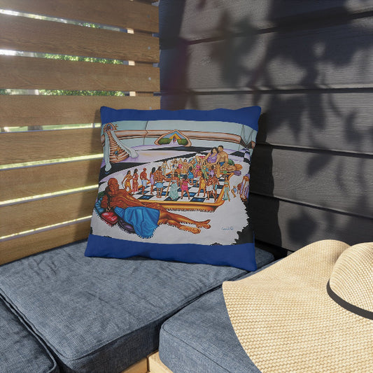 The Hue-Man Chess Game Art Pillow – Unity, Consciousness & Reflection