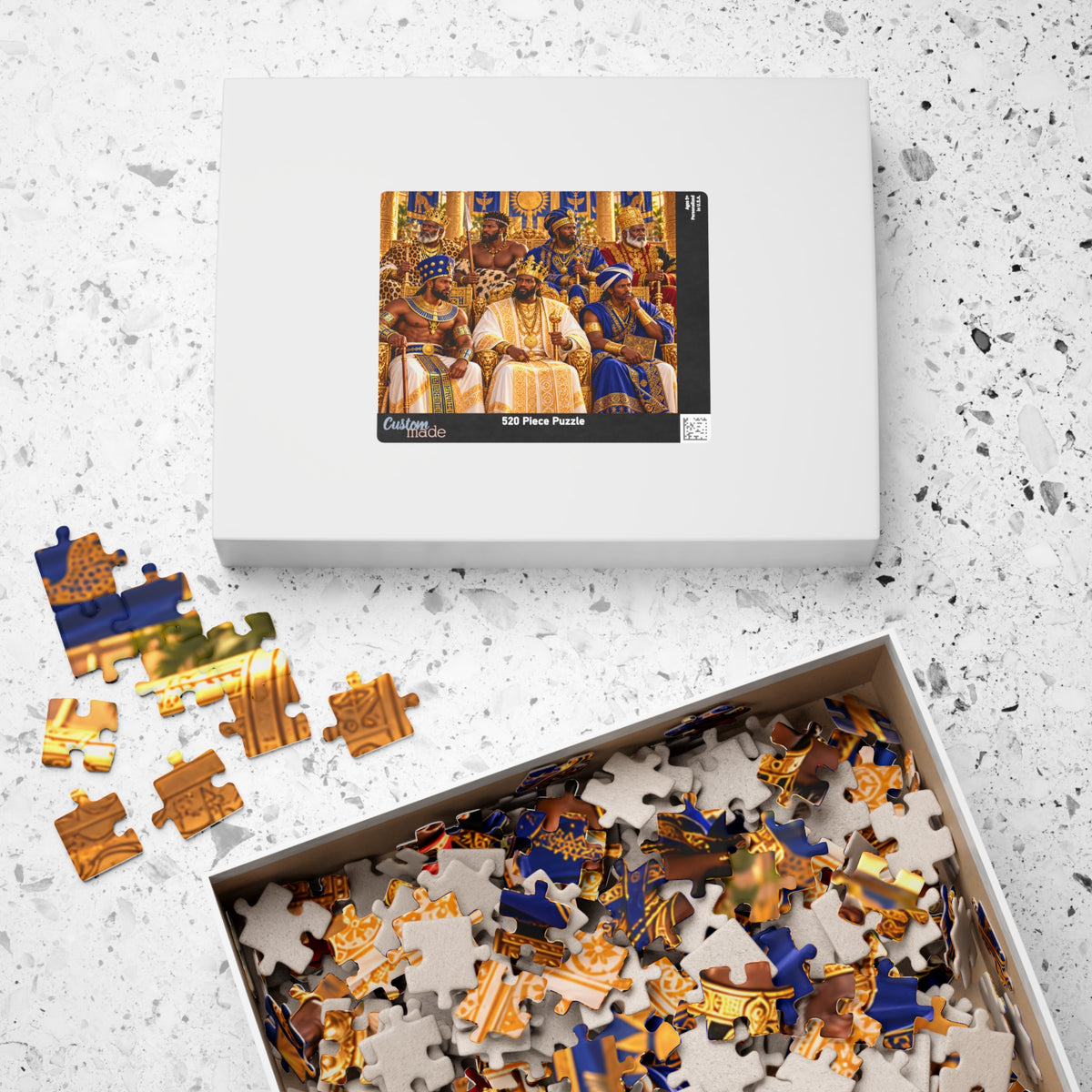 Warrior Kings Royal Council Jigsaw Puzzle | 110-Piece African History Puzzle