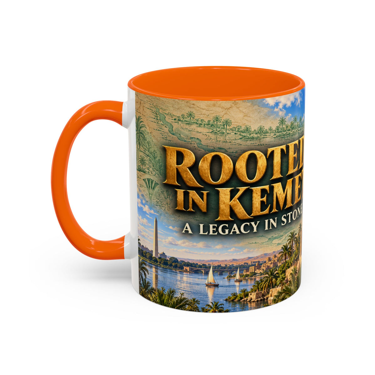 Rooted in Kemet Coffee Mug | A Legacy in Stone | Dollar Bill Symbolism