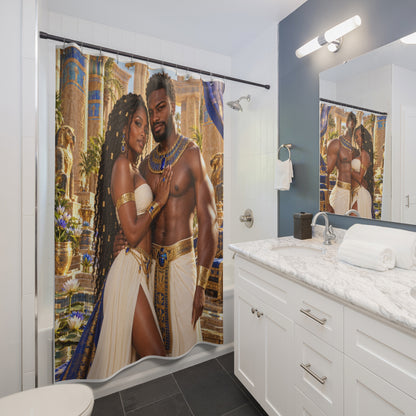 Medjay Couple Shower Curtain | Black Love & African-Inspired Bathroom Decor