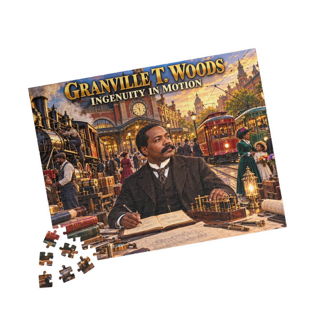 Granville T. Woods Jigsaw Puzzle | Ingenuity in Motion | Black Inventor Gift
