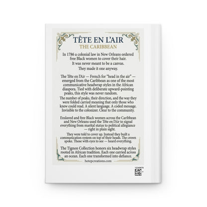 Hardcover Journal — Tête en l'Air Caribbean Headwrap Portrait Notebook