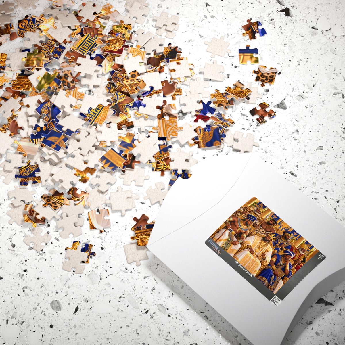 Warrior Kings Royal Council Jigsaw Puzzle | 110-Piece African History Puzzle