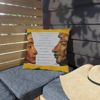 Kemetic Love & Legacy Double-Sided Pillow | Royal Partnership & Poetic Devotion