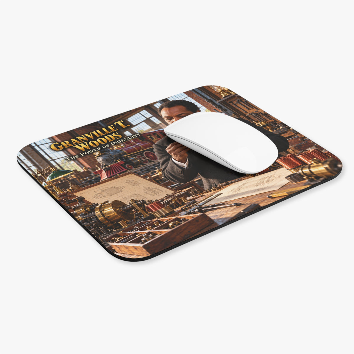 Granville T. Woods Mouse Pad | The Power of Ingenuity | Black Inventor Gift