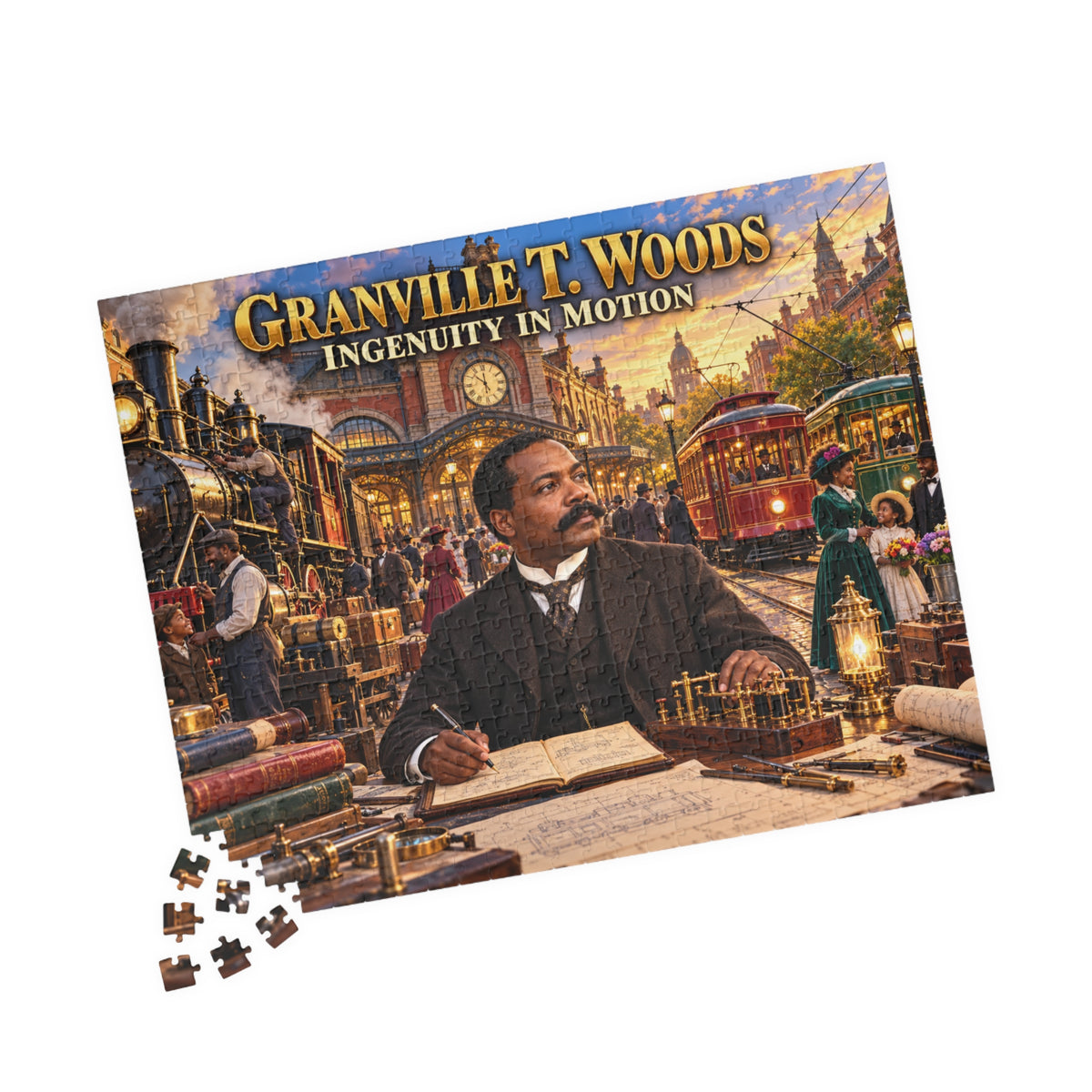 Granville T. Woods Jigsaw Puzzle | Ingenuity in Motion | Black Inventor Gift