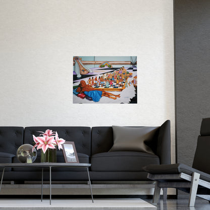 The Hue Man Chess Game — Fine Art Print (14″×11″, Horizontal)