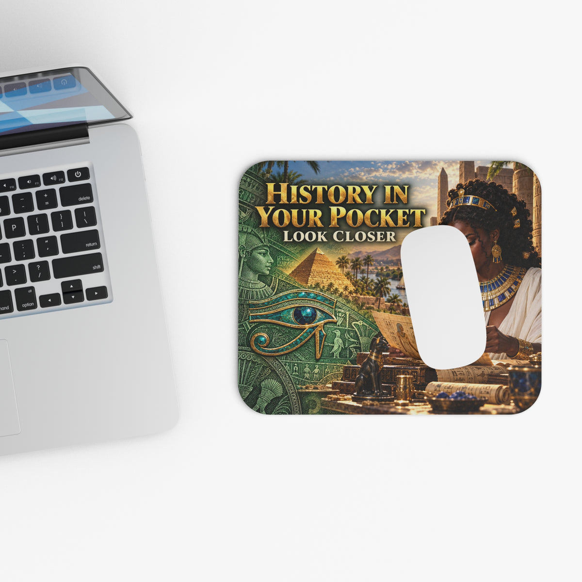 History in Your Pocket — Look Closer Mouse Pad | The Dollar Bill Symbolism Collection | Hotep Creations