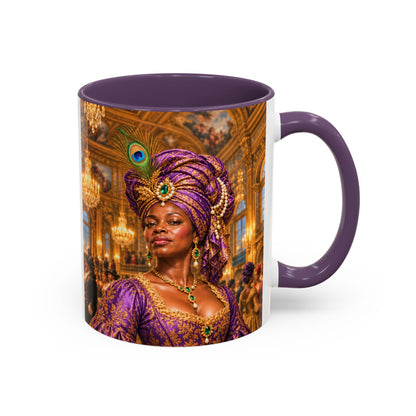 Regal Lady Portrait Coffee Mug – Elegant African Queen Art Accent Mug (11/15oz)