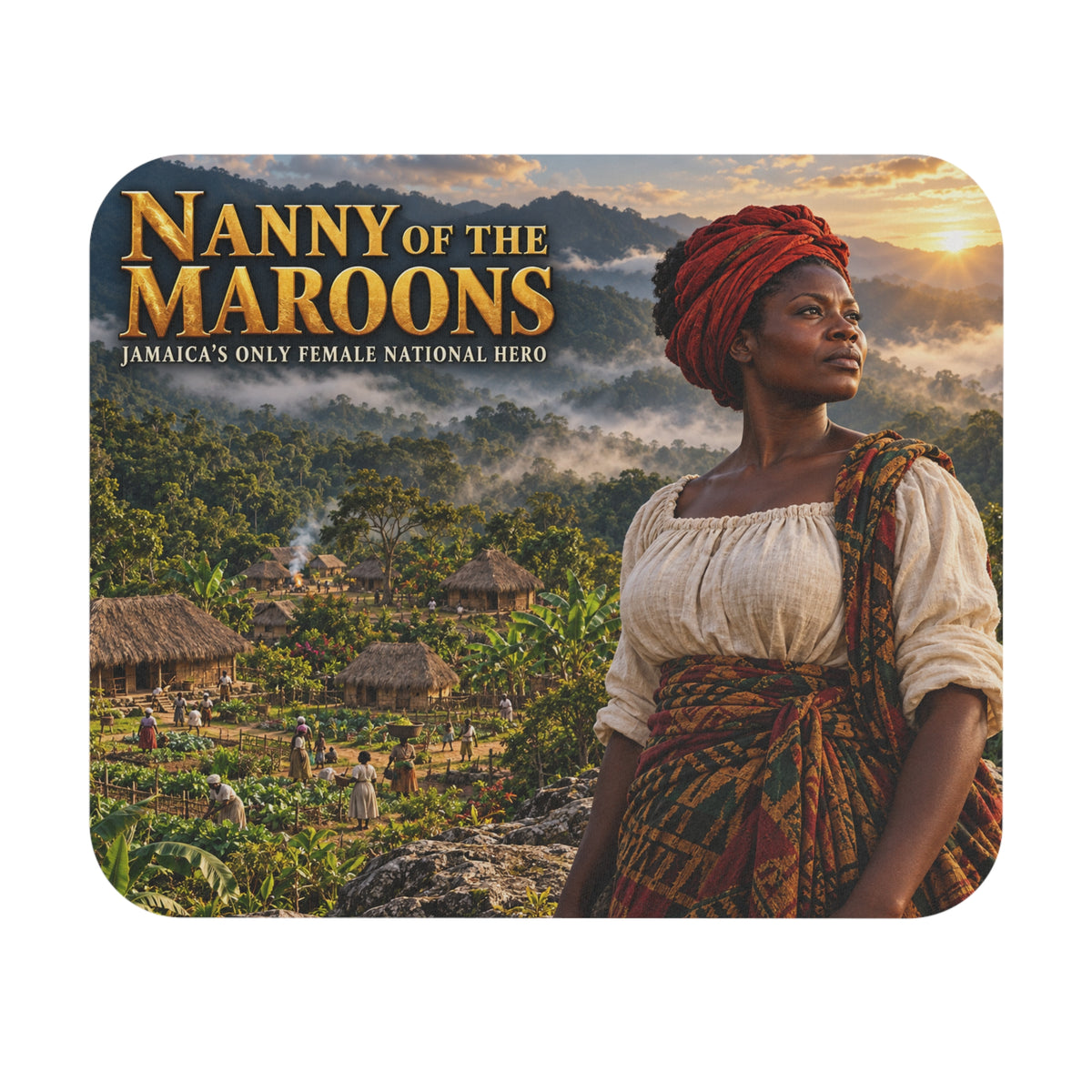 Nanny of the Maroons Mouse Pad | Jamaican Heritage & Black Woman Art