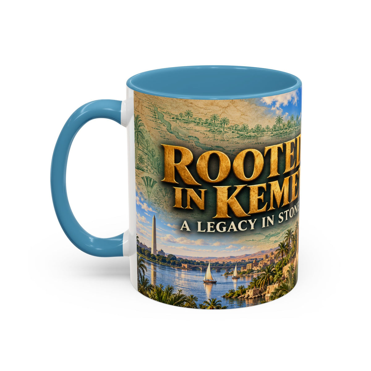 Rooted in Kemet Coffee Mug | A Legacy in Stone | Dollar Bill Symbolism