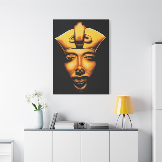 Framed Canvas Wall Art, Egyptian Pharaoh Artwork, Home Decor, Black Gold Aesthetic, Unique Gift for Art Lovers, Gallery Wall Art