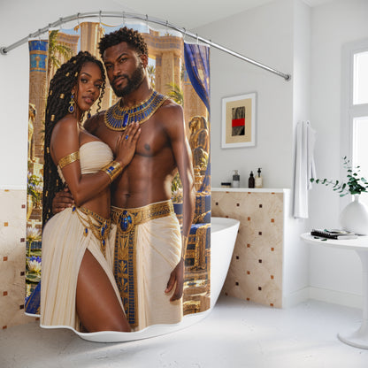 Medjay Couple Shower Curtain | Black Love & African-Inspired Bathroom Decor