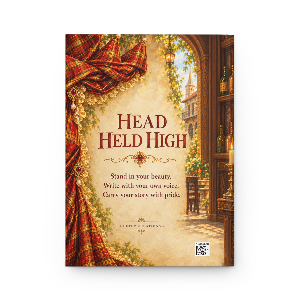 Hardcover Journal — Tête en l'Air Caribbean Headwrap Portrait Notebook