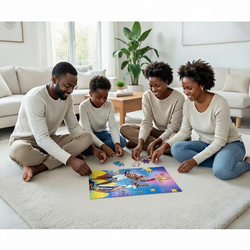 "Royal Heritage: Ancient Egyptian Power Couple Jigsaw Puzzle"