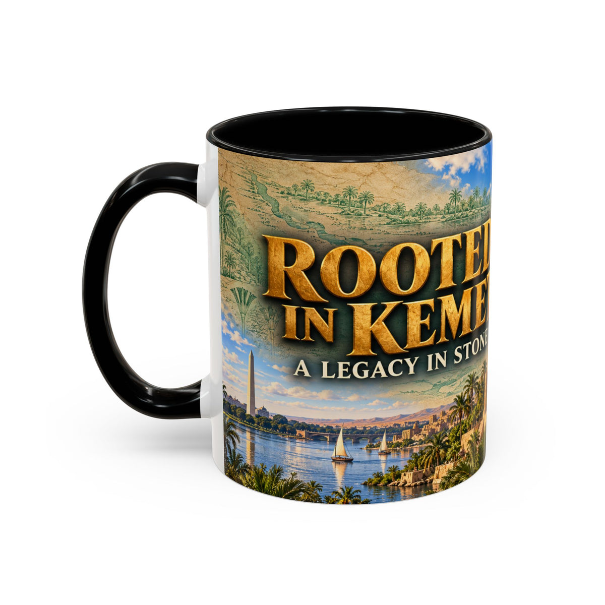 Rooted in Kemet Coffee Mug | A Legacy in Stone | Dollar Bill Symbolism