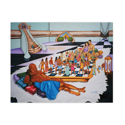 The Hue Man Chess Game Shower Curtain - Thought-Provoking Art for Unity & Awareness