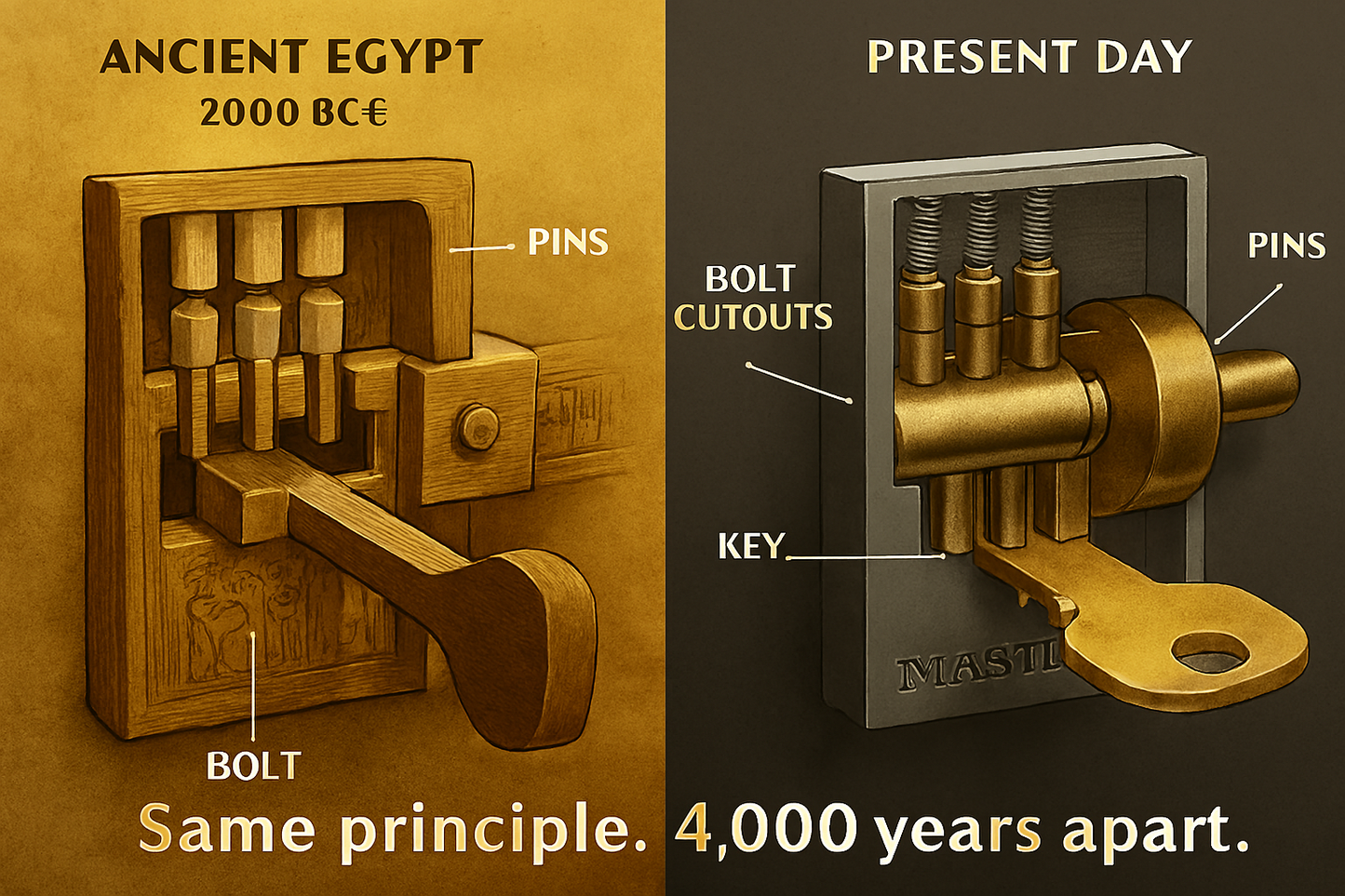The First Lock & Key: Ancient Egyptian Pin Tumbler Innovation | Educational History Video