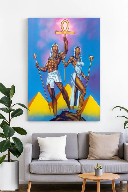Love & Unity: Egyptian King & Queen Portrait - Kemet Art Print