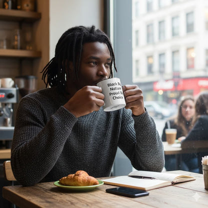Empowering "Black By Nature Proud By Choice" Mug | Ceramic Coffee Cup