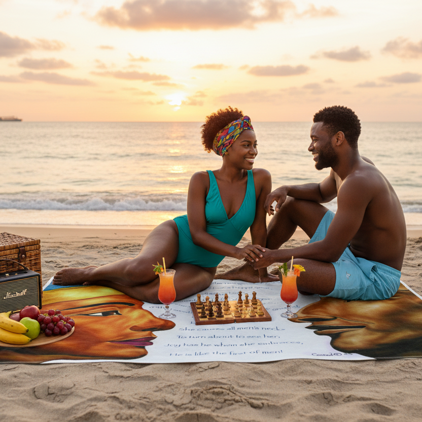 Eternal Love – Akhenaten & Nefertiti Beach Towel