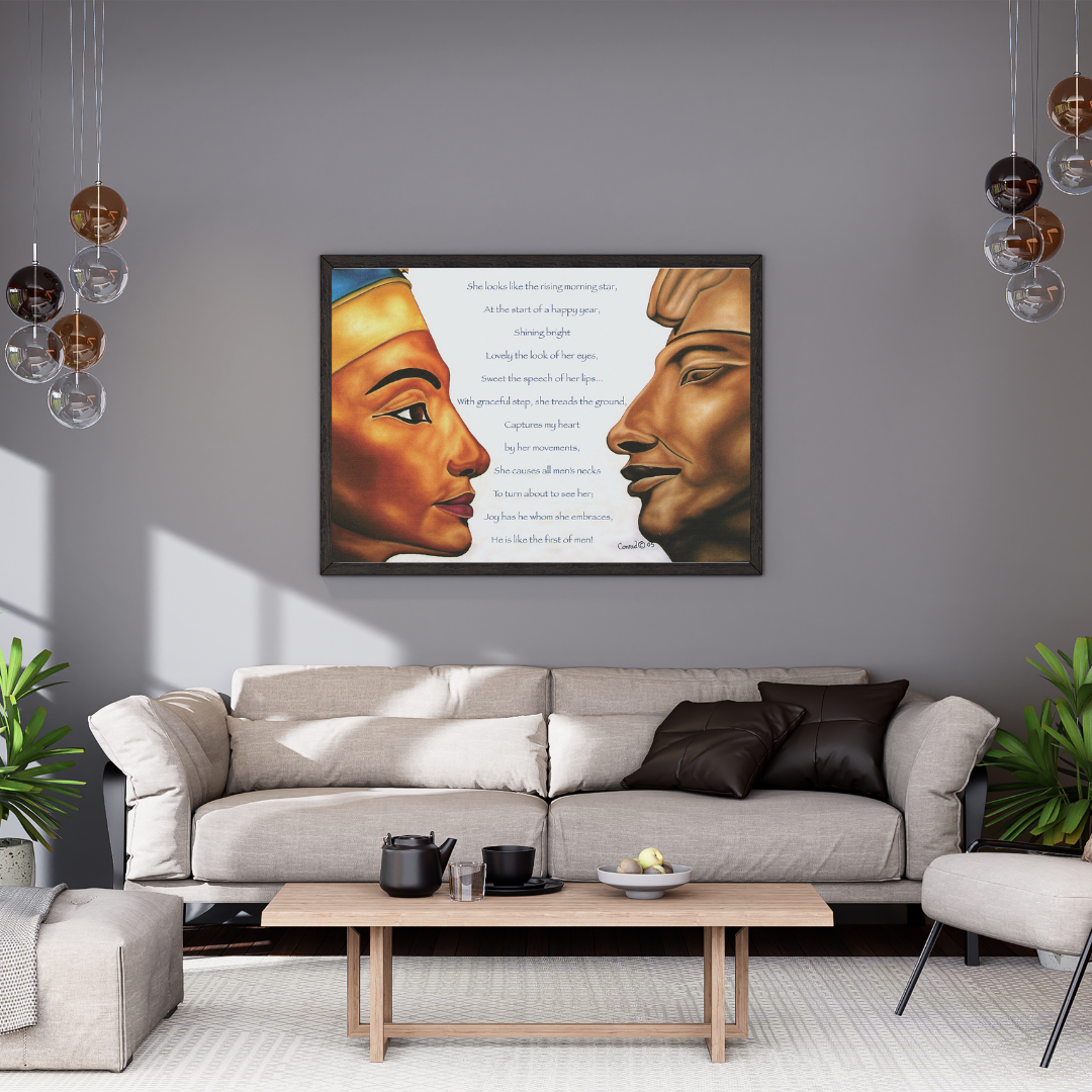 Akhenaten & Nefertiti — Love Poem of Kemet (Fine-Art Matte Print)