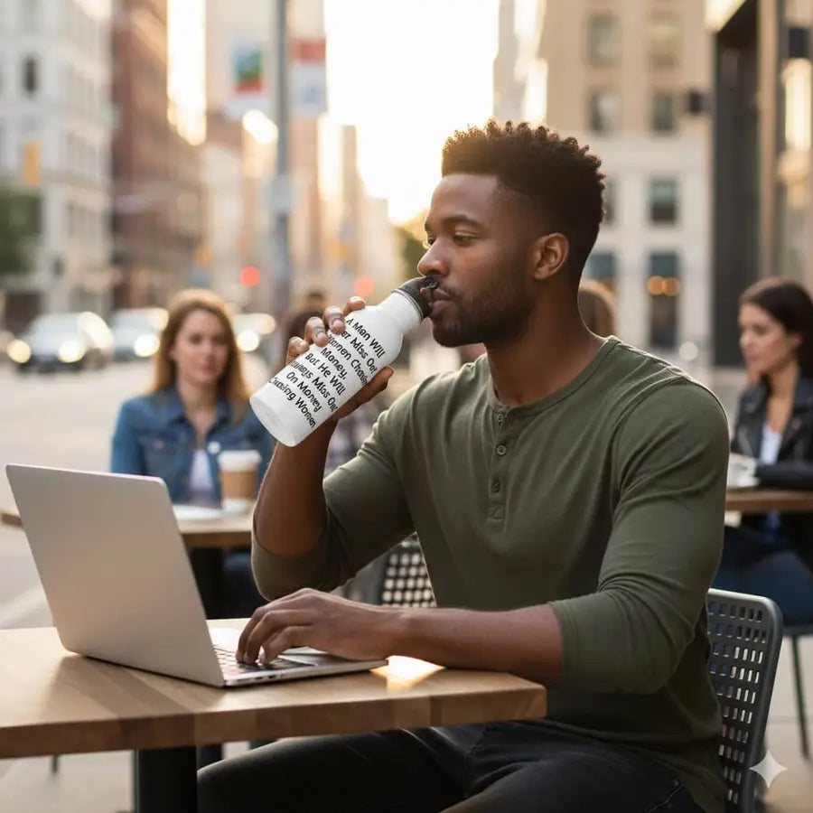 Focus On Wealth Motivational Water Bottle