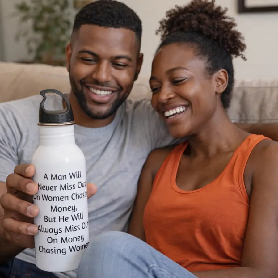 Focus On Wealth Motivational Water Bottle