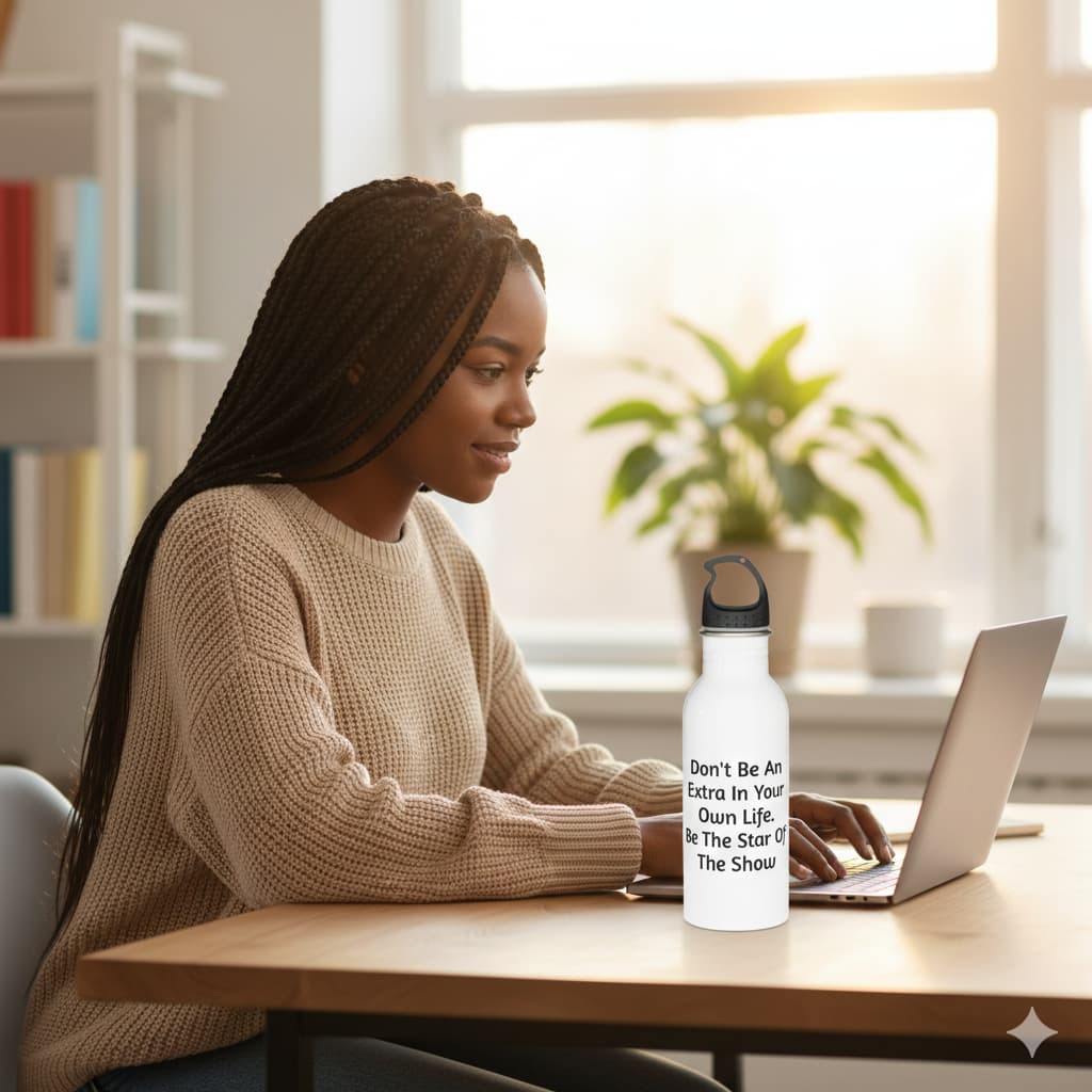 Be The Star Of Your Show" Motivational Water Bottle - Empowering & Inspirational Quote Drinkware