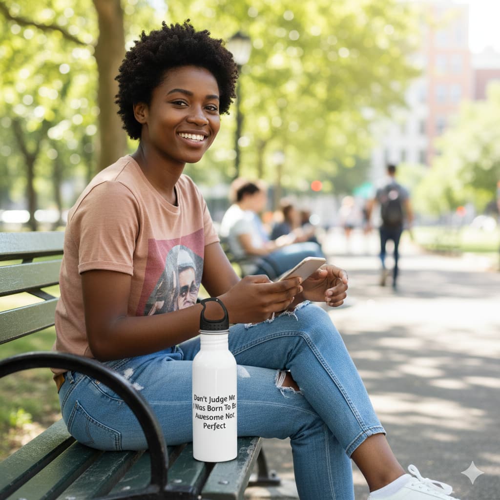 "Born To Be Awesome" Stainless Steel Water Bottle