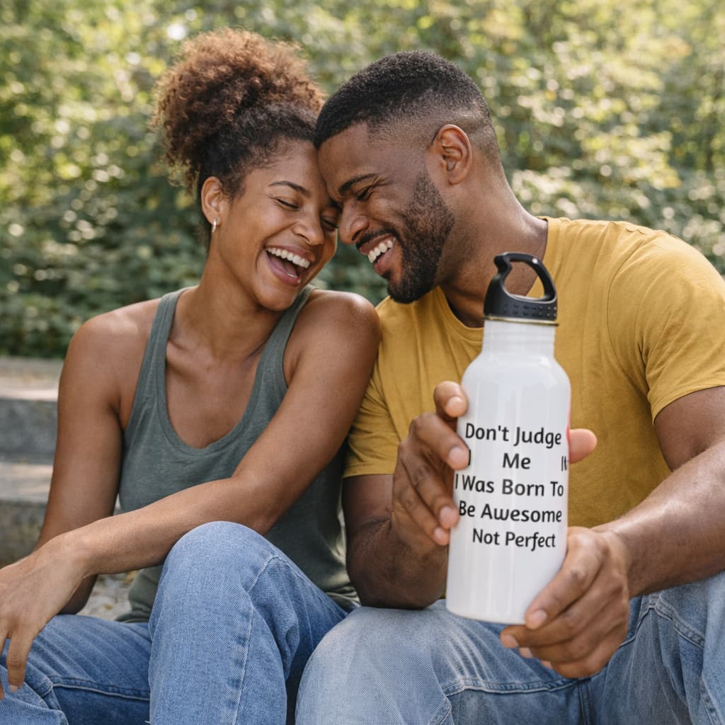 "Born To Be Awesome" Stainless Steel Water Bottle