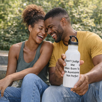 "Born To Be Awesome" Stainless Steel Water Bottle