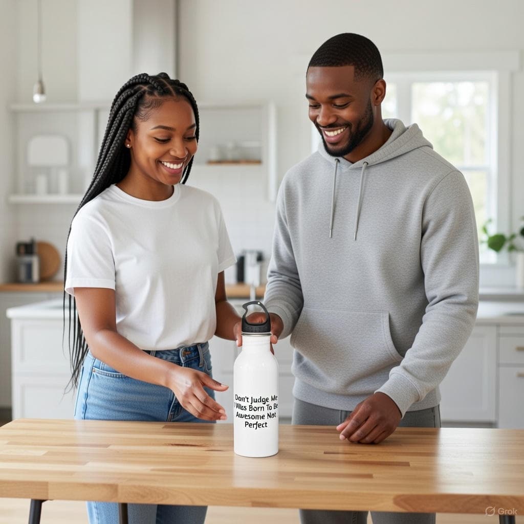 "Born To Be Awesome" Stainless Steel Water Bottle