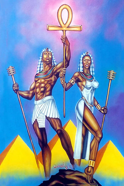 Love & Unity: Egyptian King & Queen Portrait - Kemet Art Print