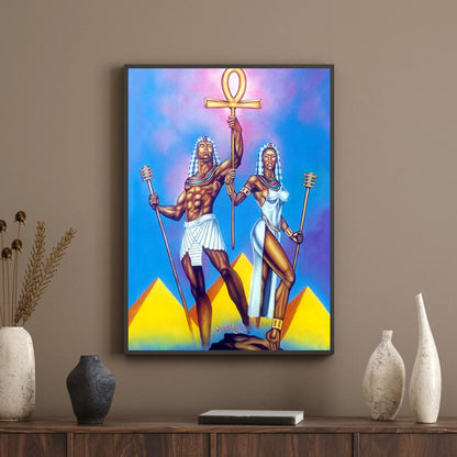 Ma’at in Balance — Royal Pair with Ankh & Djed Print