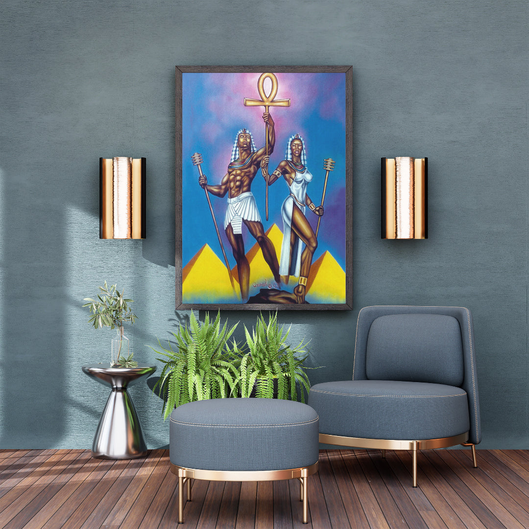 Ma’at in Balance — Royal Pair with Ankh & Djed Print