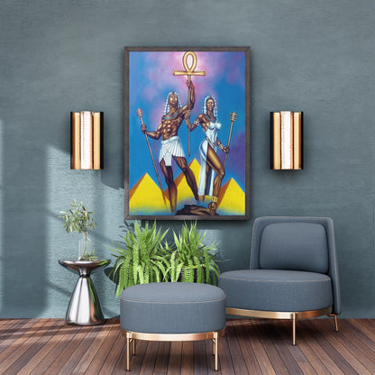 Ma’at in Balance — Royal Pair with Ankh & Djed Print