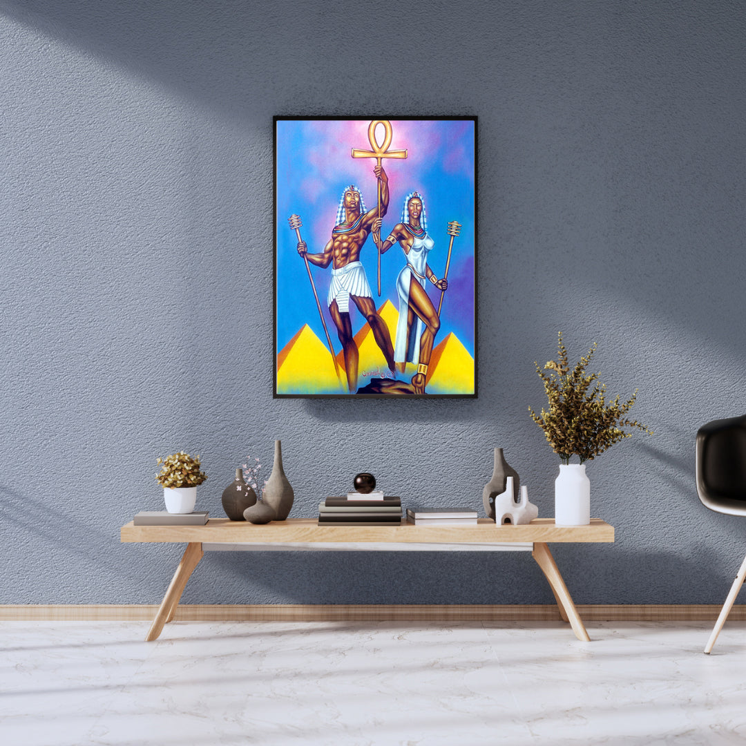 Ma’at in Balance — Royal Pair with Ankh & Djed Print