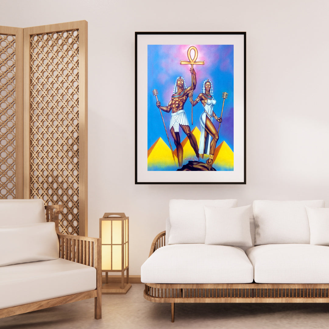 Ma’at in Balance — Royal Pair with Ankh & Djed Print