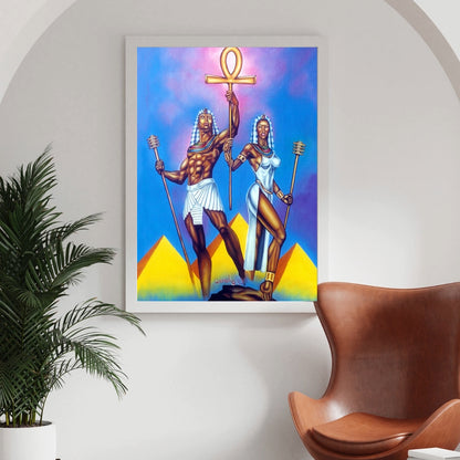 Ma’at in Balance — Royal Pair with Ankh & Djed Print