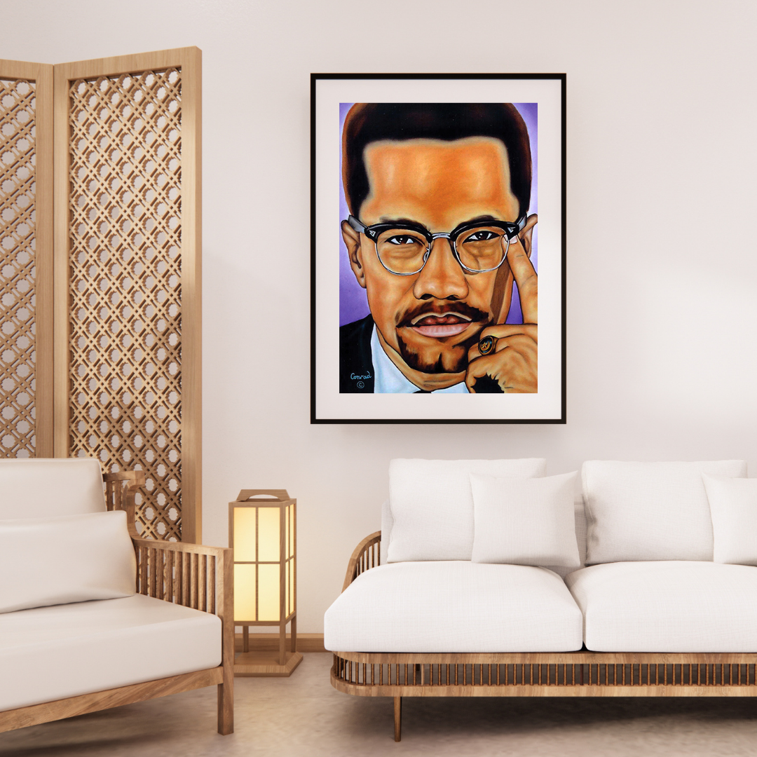 Malcolm X — Discipline, Study, Power (Original Painting Print)