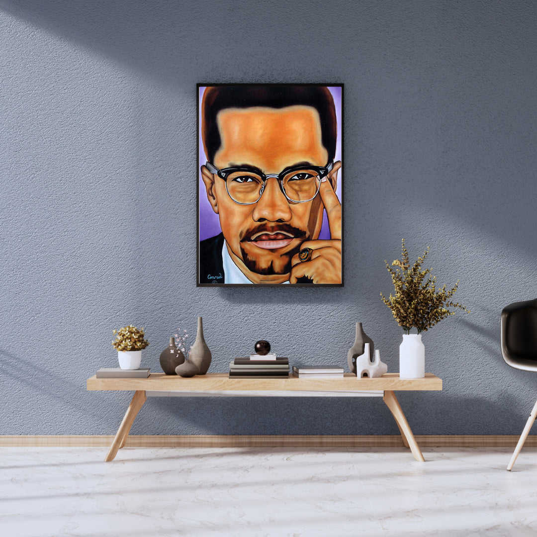 Malcolm X — Discipline, Study, Power (Original Painting Print)