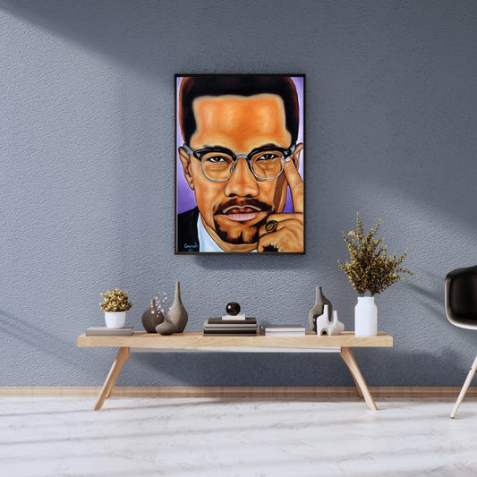Malcolm X — Discipline, Study, Power (Original Painting Print)